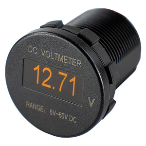 IP66 rouge bleu Orange Geen blanc affichage 60V OLED rond voltmètre cc 8-60V pour batterie compteur de tension résistant aux intempéries - Product Image 2