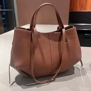 Sac à main pour <span class=keywords><strong>femme</strong></span> de grande taille en cuir de vachette de haute qualité, sac de <span class=keywords><strong>marque</strong></span> sans étiquette, sac de luxe en cuir véritable, sac fourre-tout pour <span class=keywords><strong>femme</strong></span> - Product Image 1
