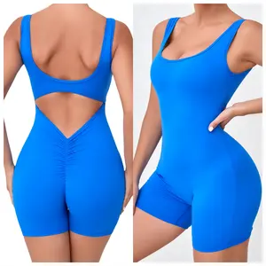 Custom Printing High Impact Jumpsuit With Shorts Sexy Short 1 Piece Bodysuit Fitness 1 Piece Jumpsuit For Women