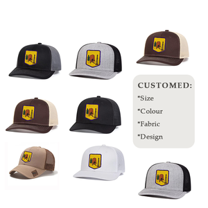 Fabricante logotipo personalizado hombres calidad alto perfil liso parche malla bordado 6 paneles gorra de camionero - Product Image 1