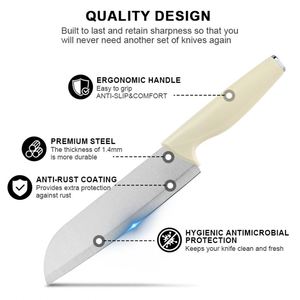 Household Kitchen Accessories PP Handle Chef Knife Tool Set Vegetable <b>Meat</b> Chopping <b>Scissors</b> Slicer Knives With Plastic Holder - Product Image 2