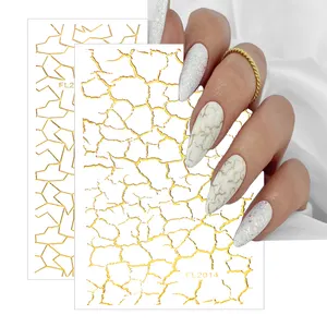 Gold Bronzing Nail Art Aufkleber Folie Spitze Hohl Net Line Tape 3D-Paste DIY Charms Design Nagel Aufkleber Maniküre Dekoration