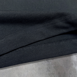 Wholesale Boxy Round Neck T Shirts High Quality Cotton Black Cropped Shirts for Men Drop Shoulder Oversized Blank T-Shirt - Product Image 5