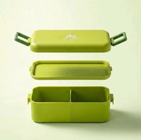 Boîte à bento promotionnelle personnalisée avec logo, 26 oz (800 ml), double compartiment, en PP, compatible micro-ondes, pour garder les aliments frais, sans BPA