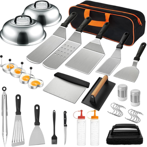 Kit de 35 Accesorios para Parrilla, Juego de Espátulas para Parrilla <span class=keywords><strong>con</strong></span> Espátulas Ampliadas, Cubierta para Untar y Raspador para Barbacoa al Aire Libre - Product Image 1