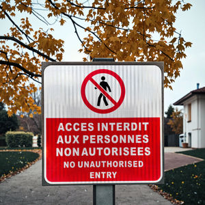 لوحة من الألومنيوم تحذير السلامة بدون علامة عاكسة للدخول ؛ - Product Image 4