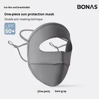 Masque de protection solaire Suameja, protection UV, protection des yeux, facekini 3D en soie glacée, sensation de fraîcheur, masque facial complet carré en nylon solide, sportif