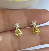 925 zilveren fruit-ananas oorbellen Kleine, prachtige en schattige damesoorbellen die worden gebruikt voor dagelijks woon-werkverkeer, daten en cadeau geven