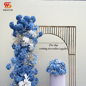 Camino de Mesa con Flores de Hortensia Azul Fantasía LEDA, Decoración para Bodas, Camino de Mesa con Flores para Fiestas de Cumpleaños - Product Image 4