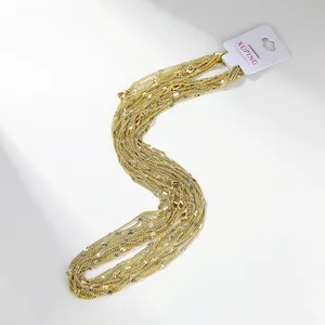Xuping collana a catena cubana di vendita calda delle americhe della busta 55cm di personalità placcata oro 14k a buon mercato all'ingrosso con trasporto libero - Product Image 1
