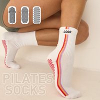 Chaussettes de Pilates respirantes et antidérapantes avec logo personnalisé pour l'entraînement en studio d'automne et les cadeaux d'entreprise