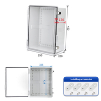 Boîtier de projet articulé en plastique ABS étanche 450x350x200 IP67 avec loquet en acier inoxydable, plaque de montage et support