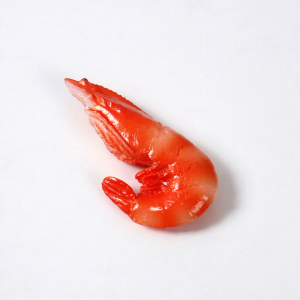 Autocollant pour réfrigérateur rouge, motif crevette des glaces arctiques.
