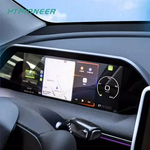 Araba Dashboard aksesuarları karbon Fiber Dashboard paneli HD ekran Tesla için akıllı dijital Dashboard kilometre