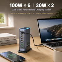 Chargeur GaN 660W 8 ports, chargeur USB C de bureau, PPS PD 3.0 100W Type C + QC 3.0 USB A, 62368-1 Vente en gros
