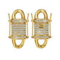 Chaîne cubaine en acier inoxydable incrustée de zircons, boucle de bijoux plaquée or 18 carats, accessoires haut de gamme pour bricolage, fabricant