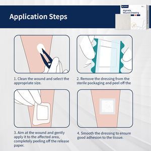 Pansement médical en alginate de calcium, pansement hydrophile en fibres d'alginate, pansement pour plaies en alginate, marque OEM de premier plan - Product Image 5