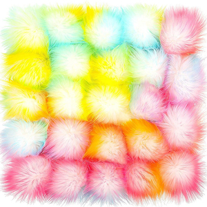 Pompones de Pelo Sintético de Zorro y Mapache al por Mayor de Fábrica con Broche/Alfiler/Pegatina - Product Image 2