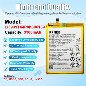 Batería de Alta Calidad para Teléfono <span class=keywords><strong>ZTE</strong></span> <span class=keywords><strong>V10</strong></span> <span class=keywords><strong>VITA</strong></span>, Baterías Originales Li3931T44P8h806139 3100mAh, Gran Venta - Product Image 2