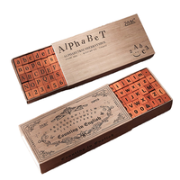 Vente en gros de timbres en bois de l'alphabet personnalisés en silicone lettres anglaises minuscules style vintage