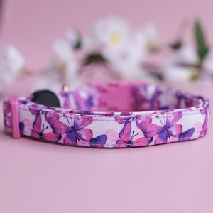 Elegante <span class=keywords><strong>Collar</strong></span> para Perro con Mariposas Rosadas, Lona Resistente con Forro de Neopreno Suave, <span class=keywords><strong>Collar</strong></span> Ajustable y Cómodo para Mascotas con Hebilla Segura - Product Image 3