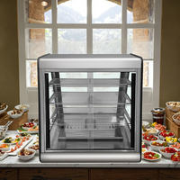 Vitrine chauffante pour aliments frits commerciaux avec couvercle en verre, vitrine chauffante pour aliments frits