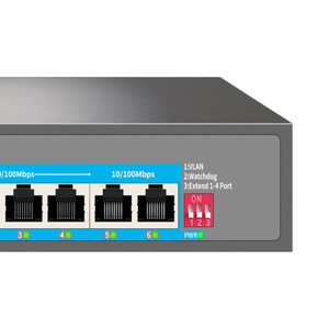 Interruttore AI PoE 4 porte PoE + <span class=keywords><strong>2</strong></span> Uplink 10/100Mbps <span class=keywords><strong>Ethernet</strong></span> 65W integrato al Watchdog PoE <span class=keywords><strong>Switch</strong></span> per telecamere IP - Product Image 6