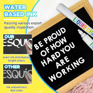 Offerta di Fabbrica: Set di 5 Pennarelli a Gesso Liquido <span class=keywords><strong>Bianco</strong></span> Non Tossici, Senza Polvere, <span class=keywords><strong>per</strong></span> Finestre e Vetro - Product Image 2