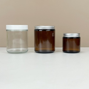 Venta al por Mayor de Frascos de Vidrio Transparente Vacíos de 50g, 60g, 100g, 150g, 200g, 250g, Portavelas Pequeños de Vidrio Ámbar con Tapa de Aluminio - Product Image 4