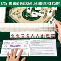 Pembaca Kartu Mahjong, Pencari Garis Mahjong Amerika Bermotif Kartun, Kartu Aturan Mahjong Warna-warni, Alat Bantu Permainan Mahjong OEM Kustom