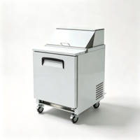 Comptoir Réfrigéré Commercial 60 pouces pour Salades, Monotempérature, en Acier Inoxydable, 2 Portes, Table de Préparation, Vitrine Réfrigérée