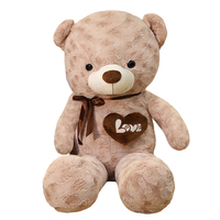 Ours en peluche géant en gros, ours en peluche personnalisé avec nœuds papillon et patchs en forme de cœur, jouet en peluche super doux
