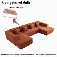 Meilleure vente Ensemble de canapé-lit sectionnel en forme de L en mousse haute densité, meubles de salon compressés, divans pour hôtels et villas