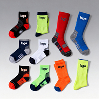 Chaussettes de football en coton imprimées numériquement de haute qualité, vente en gros usine WTD, fond non épaissi en tissu éponge, durables, respirantes, séchage rapide, toutes tailles