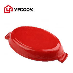 Cacerola ovalada de hierro fundido para hornear, sartén ovalada roja de 15/20/30CM con recubrimiento de esmalte para cocina, sartén para lasaña, sartenes para pasteles - Product Image 3