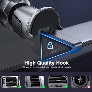 Soporte para Teléfono con Clip Metálico para Rejilla de Ventilación de Coche, Antivibraciones, Rotación 360° °   Botón de Liberación Giratorio para <span class=keywords><strong>iPhone</strong></span> <span class=keywords><strong>y</strong></span> Android - Product Image 5