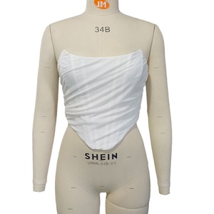 <span class=keywords><strong>Corset</strong></span> en arête de poisson de couleur pure pour femmes européennes américaines Sexy Mesh Zipper Body Shaping Top Waistband XL Size Cinchers Woven - Product Image 5