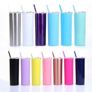 Bouteille en acier inoxydable, à double paroi, anti-fuite, pour le sport, avec 2 couvercles (couvercle avec paille et couvercle avec bec verseur), bouteille d'eau isolée sous vide - Product Image 1