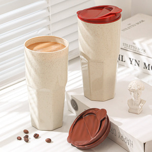 Vaso de Café de Plástico de Gran Capacidad, Taza de Viaje de Doble Pared, Irrompible, Grueso, Libre de BPA, Taza de PP para Deportes, Oficina y Hogar - Product Image 3