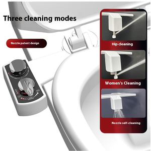 Abattant <span class=keywords><strong>de</strong></span> <span class=keywords><strong>toilette</strong></span> intelligent mural au design moderne avec bidet intégré, pulvérisateur <span class=keywords><strong>de</strong></span> bidet réglable à <span class=keywords><strong>eau</strong></span> chaude et froide, en plastique intelligent - Product Image 2