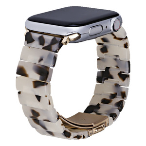 Correa de reloj curvada de resina de bambú para Apple Watch de 41 mm y 45 mm, estilo brazalete de moda, ancho de 20 mm - Product Image 4