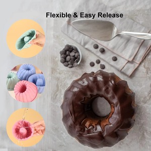 Juego de 6 Moldes de Silicona Qifeng para Pastel de Arroz al Vapor, Bizcocho Chino y Pudín de Crema, Reutilizables, Utensilios de Cocina - Product Image 4