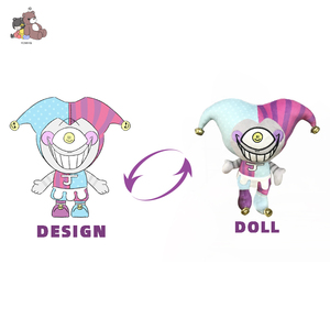Produttore di peluche Joker personalizzato-bambola pagliaccio imbottita su misura con cappello e campane da giullare per collezione e regali - Product Image 3