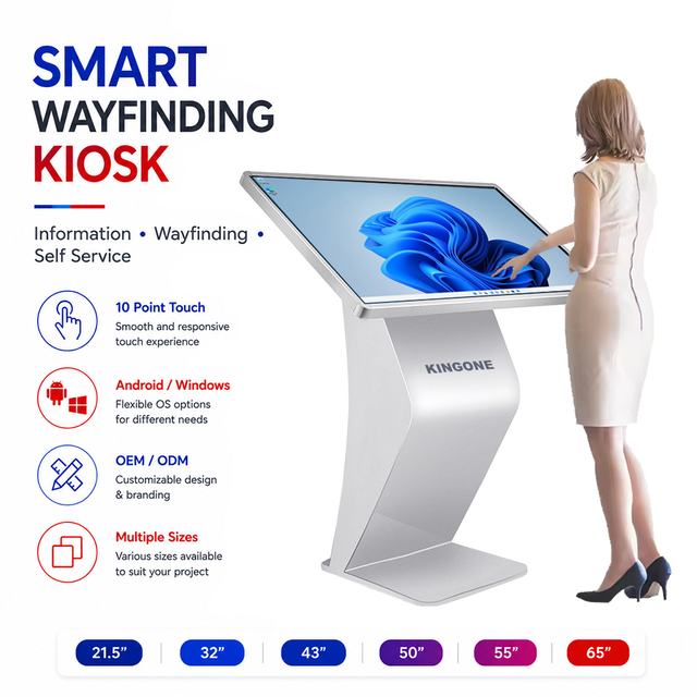 32 43 55 Inch LCD Display Android Windows Video Digital Signage Interactive Tablet Self Service Inquiry Info Touch Screen Kiosk