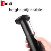Pieds de support réglables en métal noir 12-18 cm, modernes, pour salon, chambre, cuisine, salle à manger, armoires et meubles