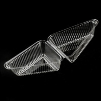 Boîte à gâteau triangulaire en plastique transparent à charnière pour tranches de gâteau au fromage