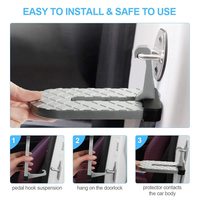 Pédale multifonctionnelle à crochet argenté pour voiture Boucle universelle de verrouillage de porte de toit d'escalade Échelle auxiliaire pliante Accessoires d'extérieur