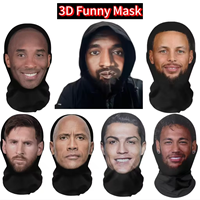 Masque réaliste 3D Kanye en maille élastique, masque intégral pour cosplay, couvre-chef hip-hop, cagoule, accessoires de fête, masques de célébrités