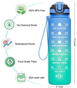 Jzyz 1L Motivate Copper Motivator Glass Measured <strong>2</strong> Liter Drinking <strong>Water</strong> <strong>Bottle</strong> Bpa Thermos <strong>2</strong> <strong>Lt</strong> Botellas De Agua for <strong>Water</strong> - Product Image 3