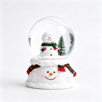 Globo de Nieve de Resina con Dibujos Animados Navideños, Figura de Animal Adorable, Adorno de Bola de Nieve, Recuerdo Navideño, Regalo, Decoración para Mesa del Hogar